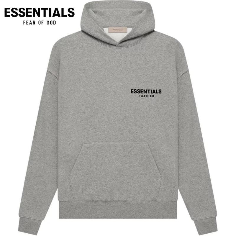 Fear of God Essentials Hoodie Dark Oatmeal Streetwear Graphic Casual Relaxed Cozy Relaxed Man Top Modern Autumn Basic Comfort Sweatshirt Long Sleeve Menswear Oversized Stylish Pullover