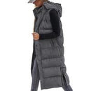 BTFBM Women's Long Puffer Vest with Quilted Hood and Button Down Closure for Winter Coat 2025 - Tops, Womenswear