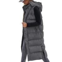 BTFBM Women's Long Puffer Vest with Quilted Hood and Button Down Closure for Winter Coat 2025 - Tops, Womenswear