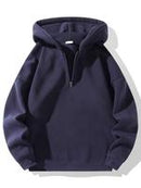 Men's Solid Zip Up Hoodie, Casual Loose Long Sleeve Hooded Sweatshirt for Daily Wear, Men's Clothes for All Seasons