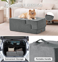 Extra Wide Dog Stairs for High Bed Couch Sofa 35D Foam Pet Steps for Small Dogs and Cats Non-Slip Bottom Pet Stairs Home 4-Step 16" x 18" x 28"