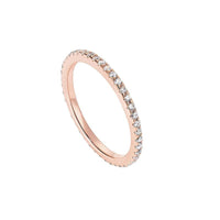 PAVOI 14K Gold Plated Solid 925 Sterling Silver CZ Simulated Diamond Stackable Ring Eternity Bands for Women