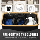 【Back-to-School Season】Bathola Hampers for Laundry Basket with Lid, 160L Extra Large Laundry Hamper 3 Section Dirty Clothes Hampers for Laundry Divided Laundry Basket Organizer for Bedroom,  Ideal for Laundry Toys and Dorm Use