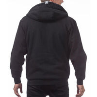 PROCLUB Men's Heavyweight Hooded Pile Jacket PRO CLUB Classic Soft Fur-Insulated Jacket Casual Fur Hoodie Full Zip Jackets Hip Hop Harem Black Gray
