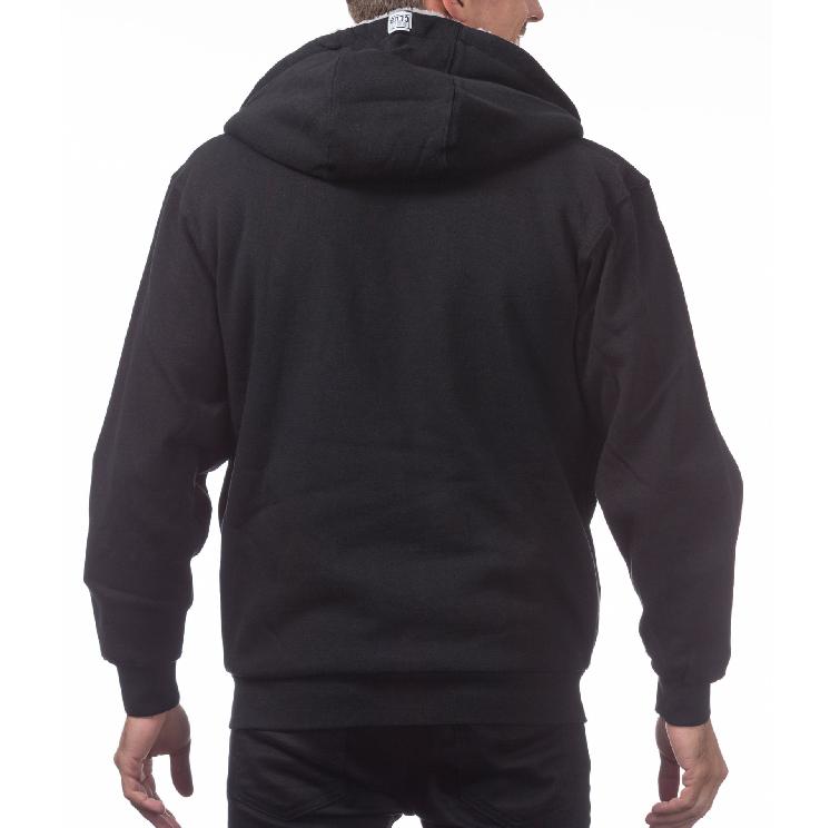 PROCLUB Men's Heavyweight Hooded Pile Jacket PRO CLUB Classic Soft Fur-Insulated Jacket Casual Fur Hoodie Full Zip Jackets Hip Hop Harem Black Gray