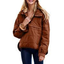 UANEO Womens Oversized Hooded Puffer Jacket Lightweight Pullover Hoodies Quilted Dolman Long Sleeve Warm Winter Coat