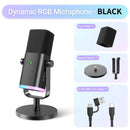 FIFINE AM8 XLR/USB Gaming Microphone for Podcast Recording, Dynamic RGB Mic with Quick Mute, headphone jack, Gain Knob, Volume Control, Desktop Mic for PC Gamer, XLR mic for audio interface mixer, for smartphone