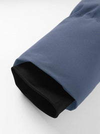 Men's Solid Color Patched Zip Up Longsleeves Hooded Winter Coat Jackets, Regular Fit Casual Long Sleeve Waterproof Warm Winter Jacket for Winter, Men's Clothes for Daily Wear