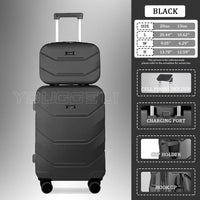 HOt 2025 multifunctional two-piece suitcase, YOUGGELl suitcasea must-have for going out, carry-on suitcase 20 inch+ 13inch /360° universal wheels, cup holder suitcase, chargingport suitcase unisex /business trip / travel /school must-have #outdoorfun