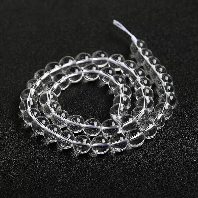 Natural Clear Quartz Round Beads – Premium Crystal Beads for DIY Jewelry Making