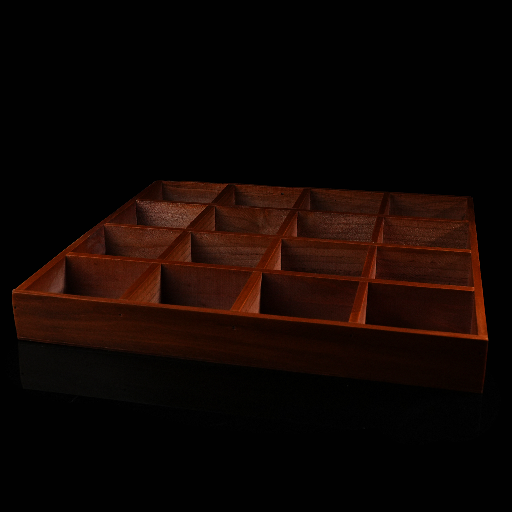 Wooden Storage Organizer Box – 16-Grid Display Shelf for Crystals & Small Items