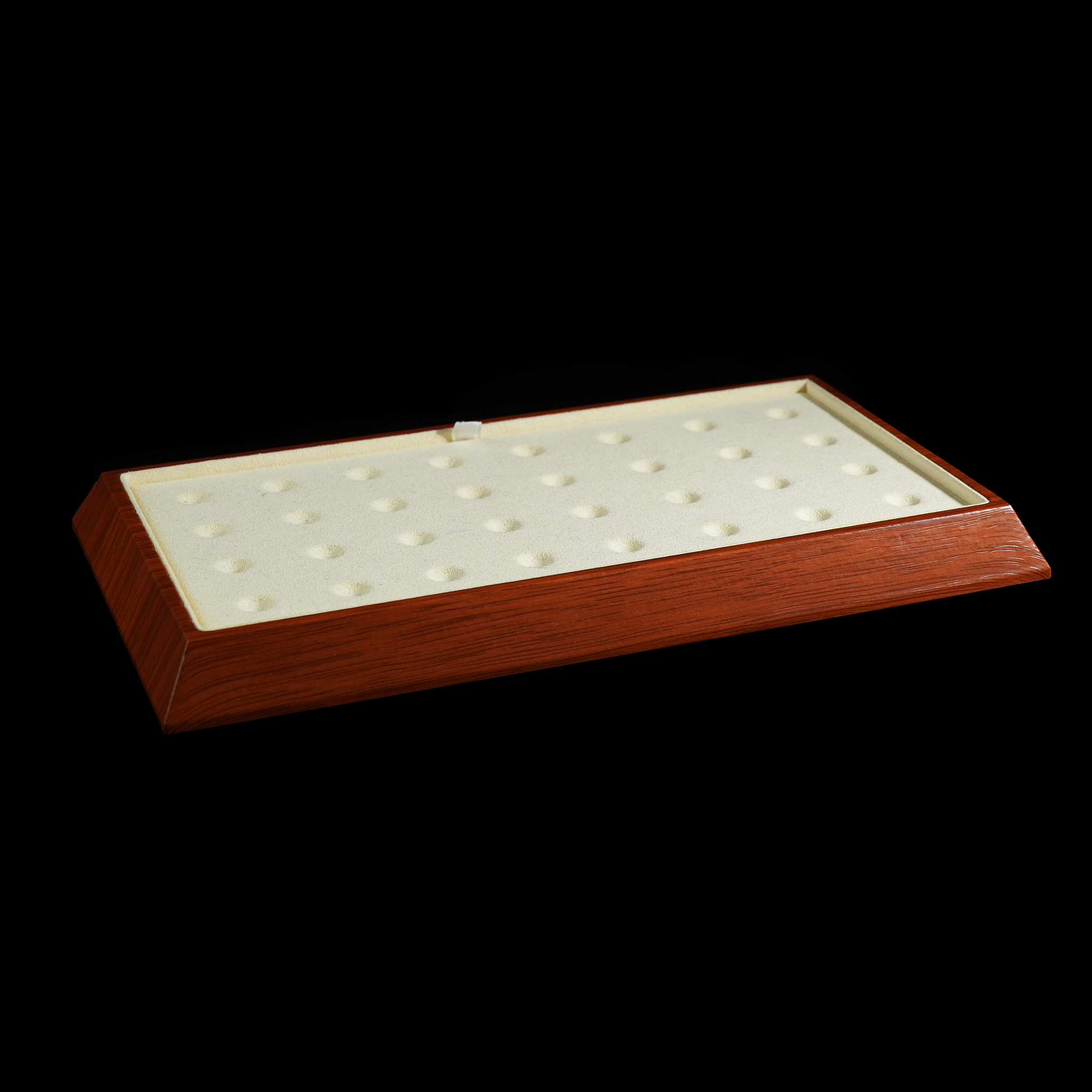 Velvet Jewelry Display Tray – Crystal & Gemstone Organizer with Wood Frame