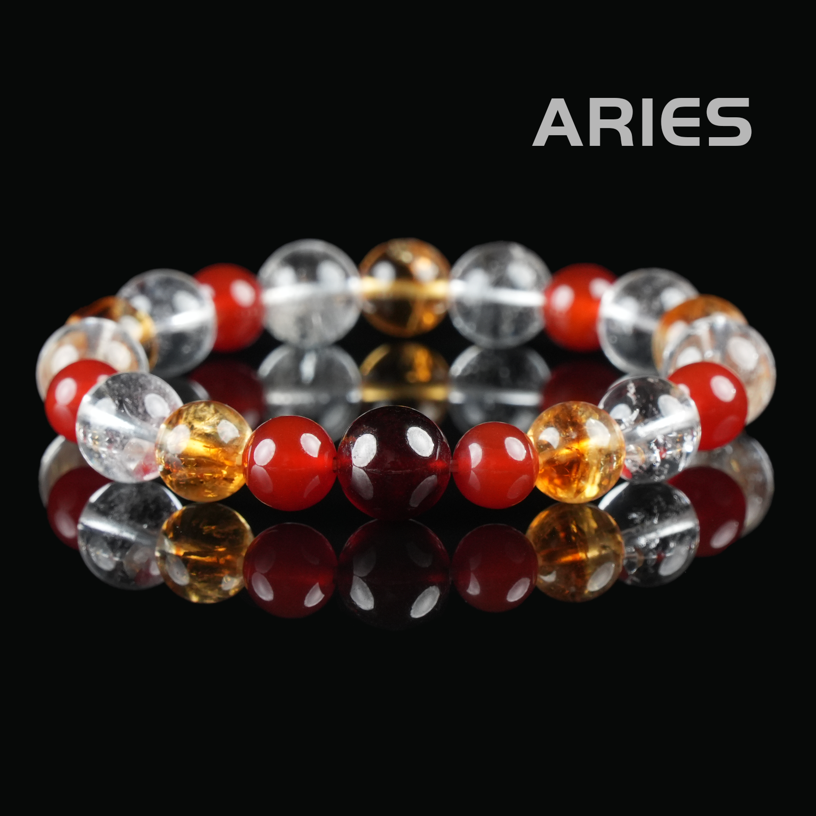 Aries Zodiac Bracelet – Red crystal,Garnet,Citrine,Attract Wealth & Boost Confidence
