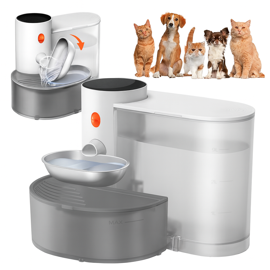 Smart Self-Refill Pet Water Fountain, Stainless Steel Bowl, 2025 New Arrival,Automatic Pet Water Dispenser, Pet Feeding Supplies For Small Dogs&Cats, Kitten Drinking Fountain, Dog&Cat Accessories, Cat Stuff, Cozyvibes Petlife.