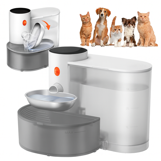Smart Self-Refill Pet Water Fountain, Stainless Steel Bowl, 2025 New Arrival,Automatic Pet Water Dispenser, Pet Feeding Supplies For Small Dogs&Cats, Kitten Drinking Fountain, Dog&Cat Accessories, Cat Stuff, Cozyvibes Petlife.