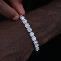 925S & VVS Moissanite 8MM Clustered Tennis Bracelet