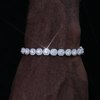 925S & VVS Moissanite 8MM Clustered Tennis Bracelet