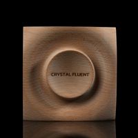 This image shows a front-facing view of the tray standing upright, clearly displaying the central engraving and the uniform curvature of the recessed area.