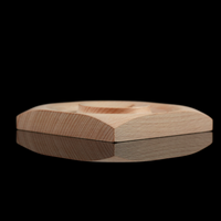 This low-angle image showcases the tray's thickness and precise beveled edges. The shape is sleek and stable, suitable for holding a single bead, crystal, or engraved token.