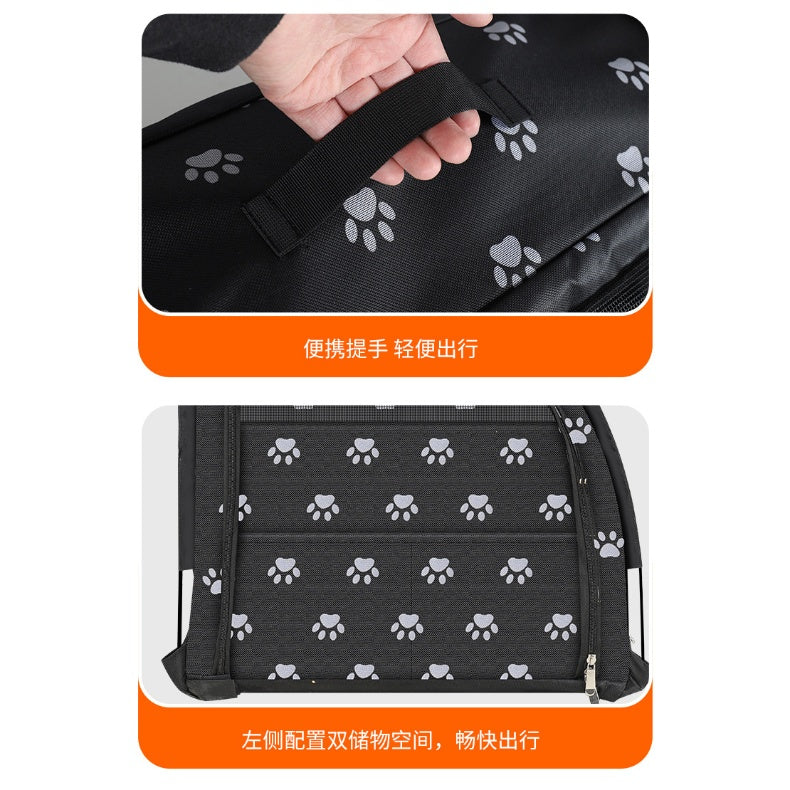 Portable Breathable Pet Car Carrier – Double Compartment Travel Crate for Cats & Dogs