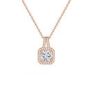 Geometric Sugar Cube Necklace – French INS Style Zircon Pendant