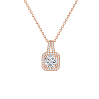 Geometric Sugar Cube Necklace – French INS Style Zircon Pendant
