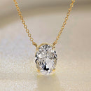 S925 Oval Moissanite Necklace – Ice-Cut Sparkle, Minimalist Style