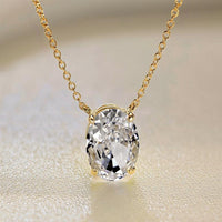 S925 Oval Moissanite Necklace – Ice-Cut Sparkle, Minimalist Style