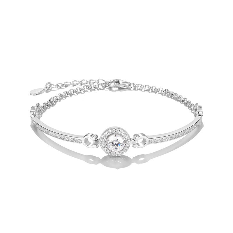 S925 Moissanite Sparkle Bracelet – Minimalist Light Luxury Design