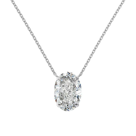 S925 Oval Moissanite Necklace – Ice-Cut Sparkle, Minimalist Style