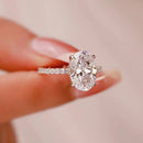S925 Oval Moissanite Ring – 4-Prong Big Carat Light Luxury Design