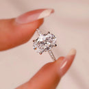 S925 Oval Moissanite Ring – 4-Prong Big Carat Light Luxury Design
