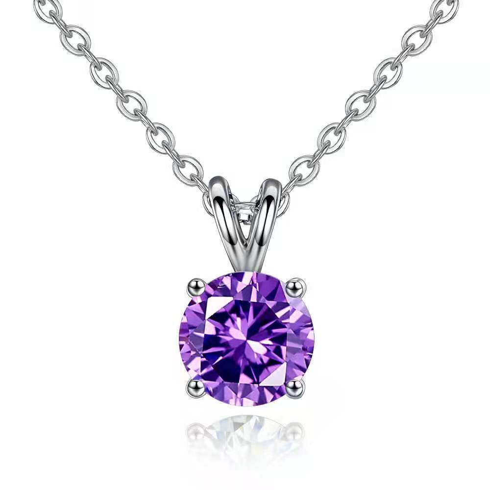 S925 Moissanite Pendant Necklace – Classic Solitaire with Big Sparkle