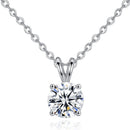 S925 Moissanite Pendant Necklace – Classic Solitaire with Big Sparkle
