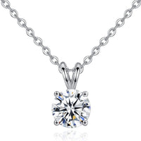 S925 Moissanite Pendant Necklace – Classic Solitaire with Big Sparkle