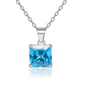 S925 Square Moissanite Pendant Necklace – Minimalist Elegant Design