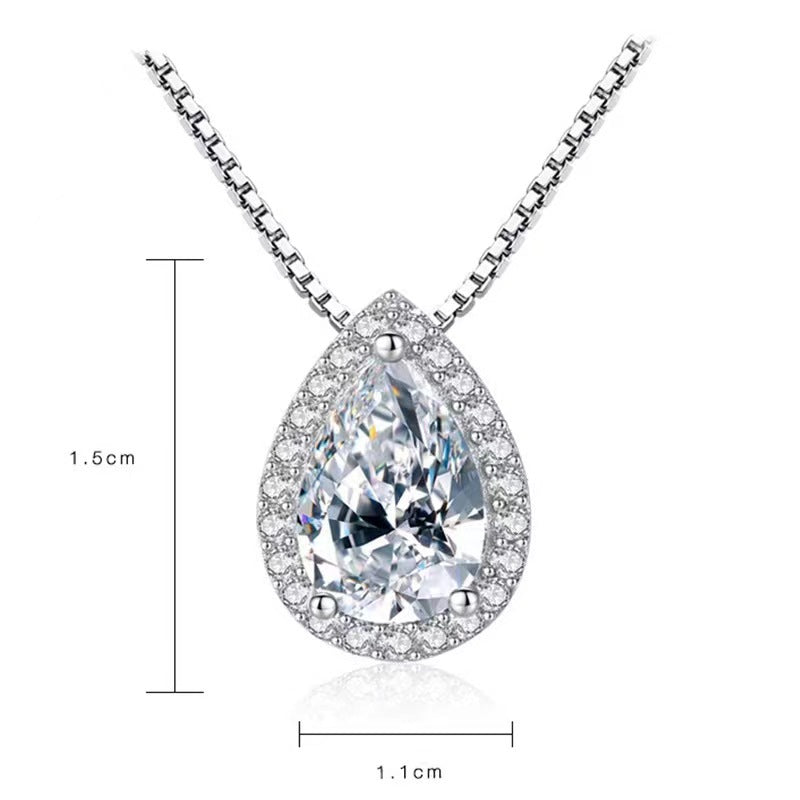 S925 Teardrop Moissanite Pendant – Ultra Sparkle Design