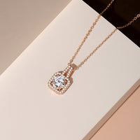 Geometric Sugar Cube Necklace – French INS Style Zircon Pendant