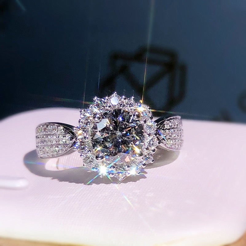 S925 Luxury Moissanite-Inspired Ring – Full Pavé European Style