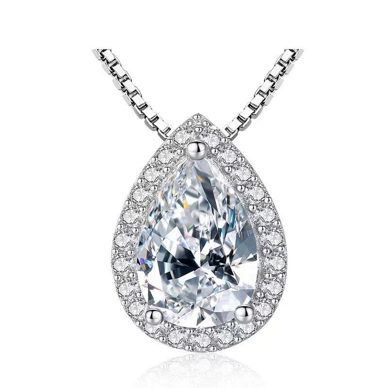 S925 Teardrop Moissanite Pendant – Ultra Sparkle Design