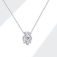 S925 Oval Moissanite Necklace – Ice-Cut Sparkle, Minimalist Style