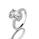 S925 Oval Moissanite Ring – 4-Prong Big Carat Light Luxury Design