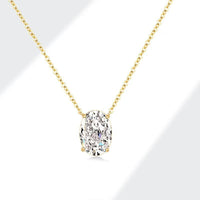 S925 Oval Moissanite Necklace – Ice-Cut Sparkle, Minimalist Style