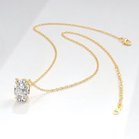 S925 Oval Moissanite Necklace – Ice-Cut Sparkle, Minimalist Style