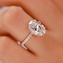 S925 Oval Moissanite Ring – 4-Prong Big Carat Light Luxury Design