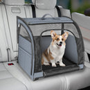 Portable Breathable Pet Car Carrier – Double Compartment Travel Crate for Cats & Dogs