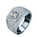 S925 Luxury Iced Out Men’s Moissanite Ring – Bold Full Pavé Statement Design