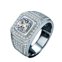 S925 Luxury Iced Out Men’s Moissanite Ring – Bold Full Pavé Statement Design