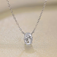 S925 Oval Moissanite Necklace – Ice-Cut Sparkle, Minimalist Style