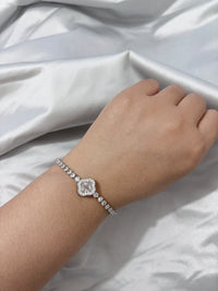 S925 Moissanite Clover Bracelet – Elegant Sparkle with Lucky Charm Design